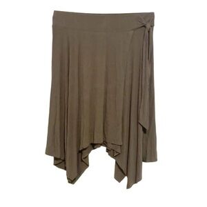 Lane Bryant Green Midi Wrap Skirt Asymmetrical High-Low